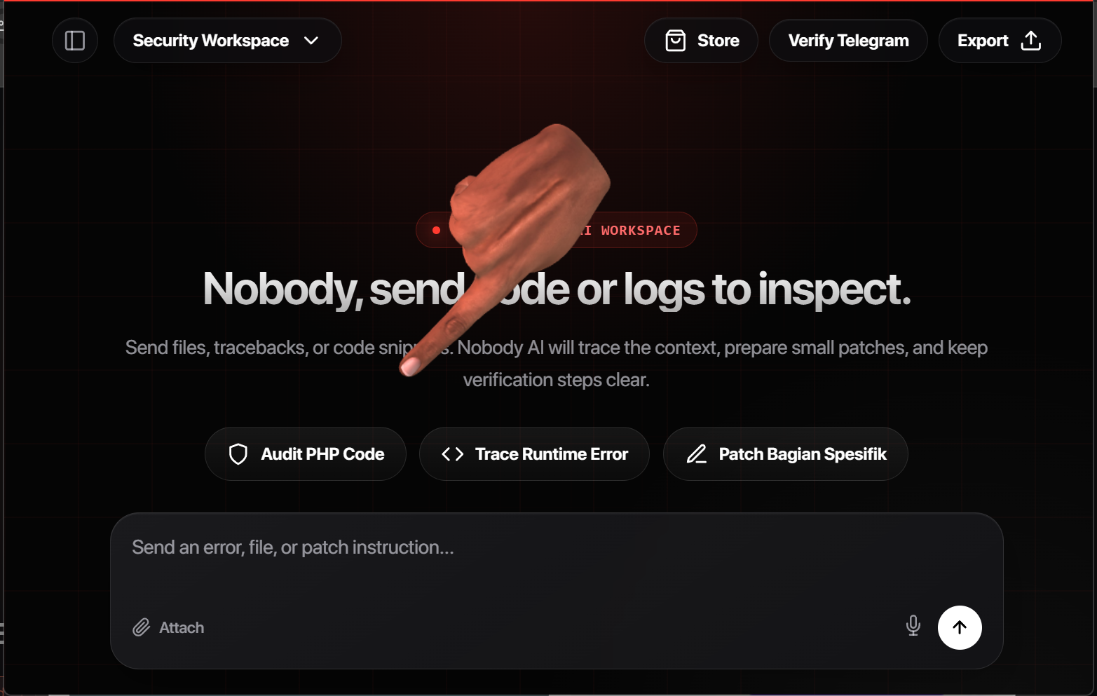 Nobody AI Workspace Screenshot